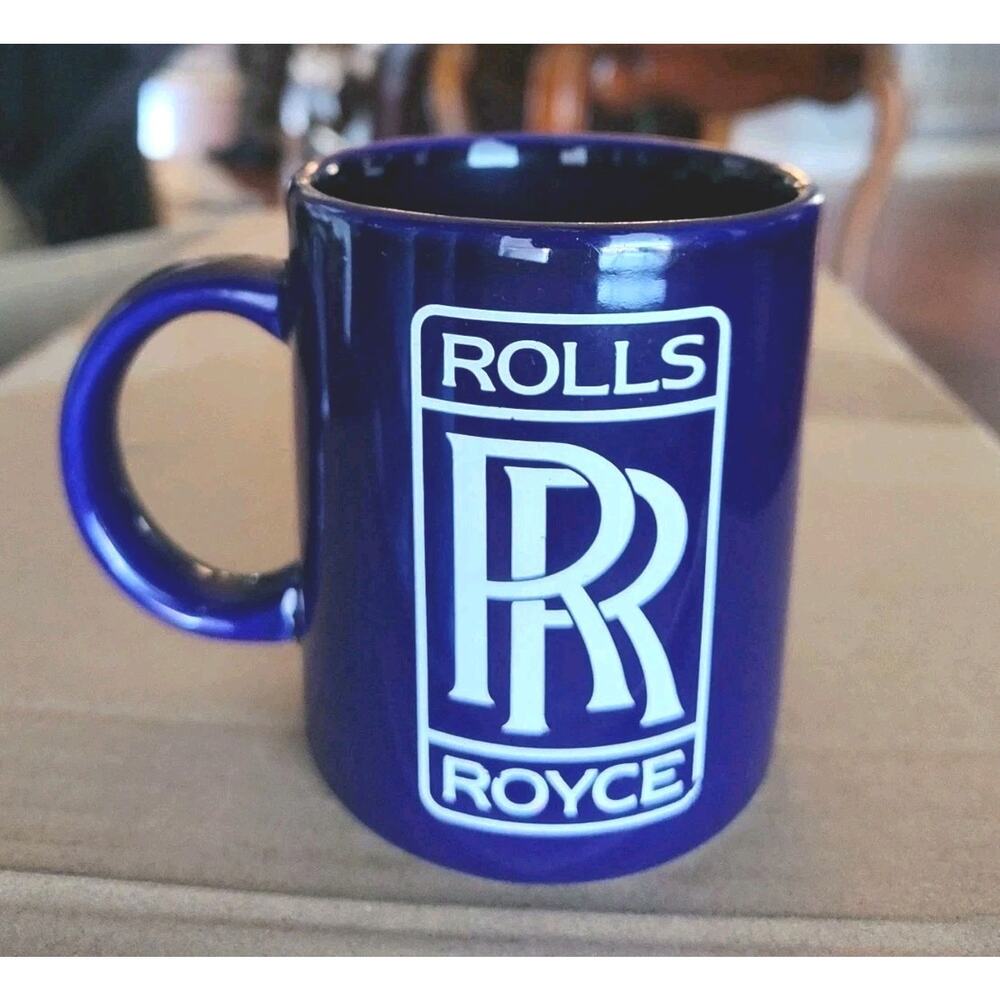 Rolls Royce Logo Coffee Mug Cobalt Blue Car Auto Luxury Limousine